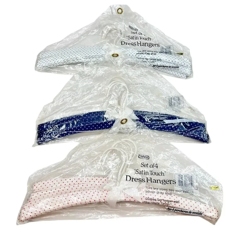 Set of 12 Vintage Satin Nevco Hangers